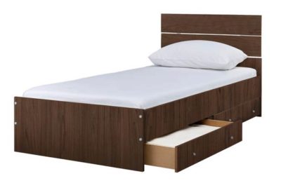 HOME Bedford Single 2 Drawers Bed Frame - Walnut